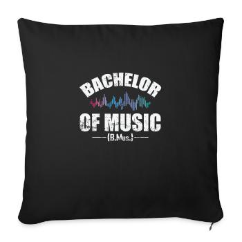 Bachelor of Music Musical Education - Sofa pillowcase 17,3'' x 17,3'' (45 x 45 cm) - black - Front
