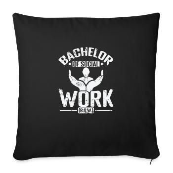 Baccalauréat en travail social (B.S.W.) - Housse de coussin décorative 45 x 45 cm - noir - Devant