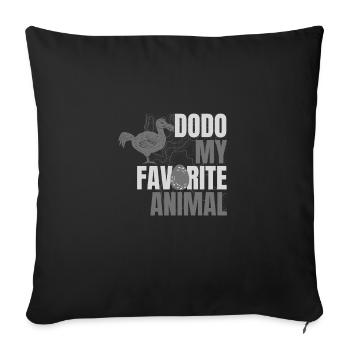 Dodo my favorite Animal - Sofa pillowcase 17,3'' x 17,3'' (45 x 45 cm) - black - Front