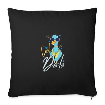 cool Dodo witziger Comicstil - Sofakissenbezug 45 x 45 cm - Schwarz - Vorne