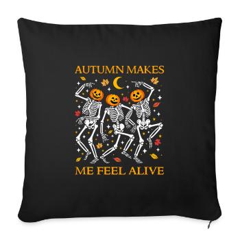 Funny Halloween Dancing Skeletons Autumn Fall Pun - Sofa pillowcase 17,3'' x 17,3'' (45 x 45 cm) - black - Front