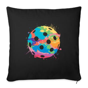 Floorball Ball Innebandy Girls Boys Floorball - Sofa pillowcase 17,3'' x 17,3'' (45 x 45 cm) - black - Front