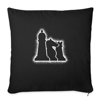 Chess Pieces Chess Set Kids Men Chess - Sofa pillowcase 17,3'' x 17,3'' (45 x 45 cm) - black - Front