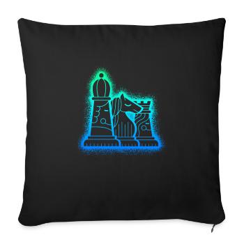 Chess Pieces Chess Set Kids Boys Chess - Sofa pillowcase 17,3'' x 17,3'' (45 x 45 cm) - black - Front