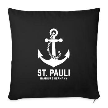 St. Pauli Hamburg Anker Reeperbahn - Sofakissenbezug 45 x 45 cm - Schwarz - Vorne