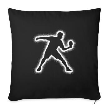 Joueurs de tennis de table Joueurs de tennis de table Garçons - Housse de coussin décorative 45 x 45 cm - noir - Devant