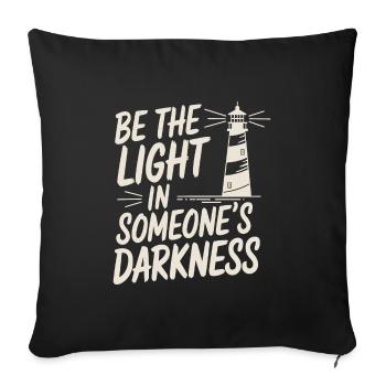 Lighthouse Motivational Saying - Positive Thinking - Sofa pillowcase 17,3'' x 17,3'' (45 x 45 cm) - black - Front