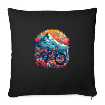VTT Retrowave - Housse de coussin décorative 45 x 45 cm - noir - Devant