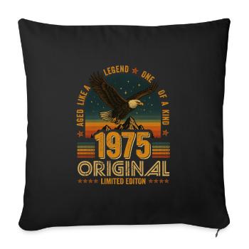 Vintage1975 50th Birthday Original 1975 Vintage - Sofa pillowcase 17,3'' x 17,3'' (45 x 45 cm) - black - Front
