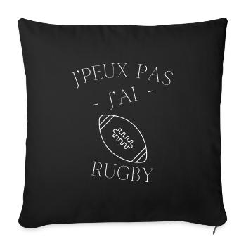 j'peux pas j'ai rugby - Housse de coussin décorative 45 x 45 cm - noir - Devant