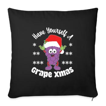 Have yourself a Grape Xmas - Sofakissenbezug 45 x 45 cm - Schwarz - Vorne