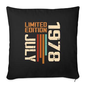July 1978 Birthday Gift 1978 July 1978 - Sofa pillowcase 17,3'' x 17,3'' (45 x 45 cm) - black - Front