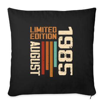 Aout 1985 Cadeau Anniversaire Août 1985 August - Housse de coussin décorative 45 x 45 cm - noir - Devant