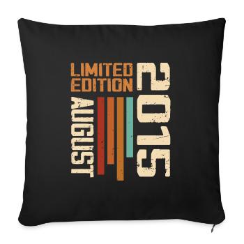 August 2015 Geburtstagsgeschenk August 2015 August - Sofakissenbezug 45 x 45 cm - Schwarz - Vorne