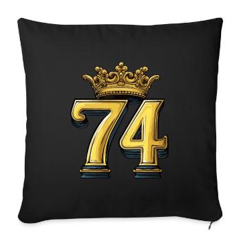74 Number Krone - Sofa pillowcase 17,3'' x 17,3'' (45 x 45 cm) - black - Front
