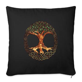 Yggdrasil World Tree World Ash Nordic - Sofa pillowcase 17,3'' x 17,3'' (45 x 45 cm) - black - Front