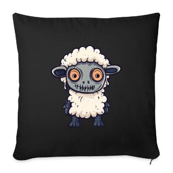 Mouton Halloween Zombie - Housse de coussin décorative 45 x 45 cm - noir - Devant