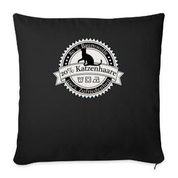 80% Baumwolle 20% Katzenhaare Shirt - Sofakissenbezug 45 x 45 cm - Schwarz - Vorne