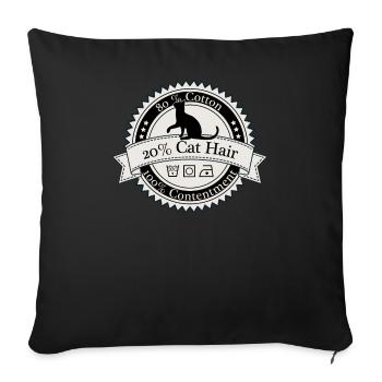 Chemise 80% coton 20% poil de chat - Housse de coussin décorative 45 x 45 cm - noir - Devant