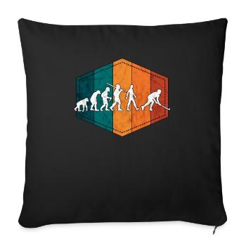 Hockey Evolution Feldhockey retro - Sofakissenbezug 45 x 45 cm - Schwarz - Vorne