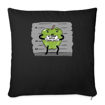 green apple funny police photo - Sofa pillowcase 17,3'' x 17,3'' (45 x 45 cm) - black - Front