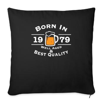 Born in 1979 Millésime - Housse de coussin décorative 45 x 45 cm - noir - Devant