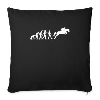 Cavalière Evolution Chevaux - Housse de coussin décorative 45 x 45 cm - noir - Devant