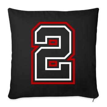 2 Number number - Sofa pillowcase 17,3'' x 17,3'' (45 x 45 cm) - black - Front