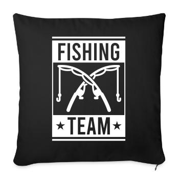 fishing crew - Sofa pillowcase 17,3'' x 17,3'' (45 x 45 cm) - black - Front