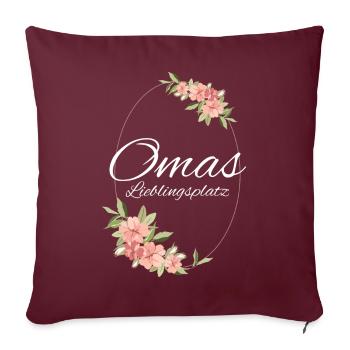 Omas Lieblingsplatz Kissen Geschenk Geschenkidee - Sofakissenbezug 45 x 45 cm - Burgunderrot - Vorne