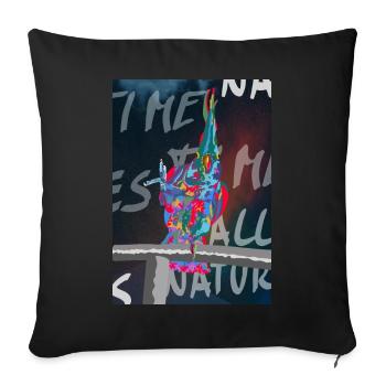 Cockatoo Parrot Art Image - Sofa pillowcase 17,3'' x 17,3'' (45 x 45 cm) - black - Front