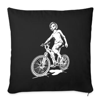 "Ride Free" - The perfect shirt for mountain bikers - Sofa pillowcase 17,3'' x 17,3'' (45 x 45 cm) - black - Front