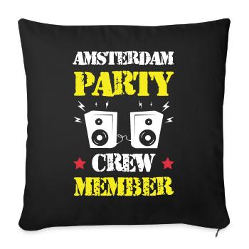 Amsterdam Party Crew - Housse de coussin décorative 45 x 45 cm - noir - Devant