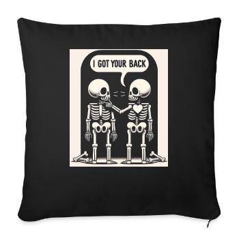 Skeletons Handshake of Loyalty - Sofa pillowcase 17,3'' x 17,3'' (45 x 45 cm) - black - Front