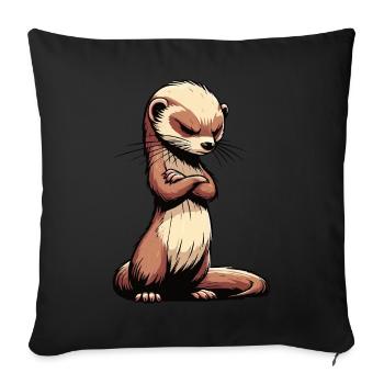 Furets Gardiens de furets Propriétaires de furets - Housse de coussin décorative 45 x 45 cm - noir - Devant