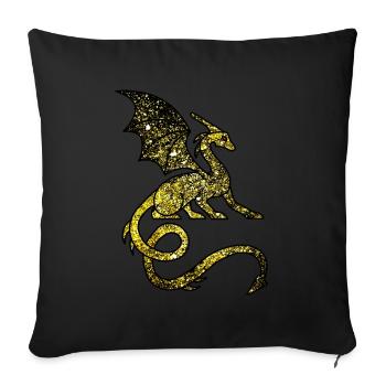 Cosmic Medieval Dragon - Sofa pillowcase 17,3'' x 17,3'' (45 x 45 cm) - black - Front