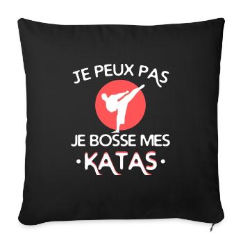 Karaté - katas - Housse de coussin décorative 45 x 45 cm - noir - Devant