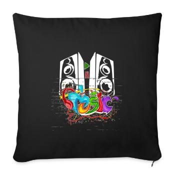 Music producer festival DJ summer - Sofa pillowcase 17,3'' x 17,3'' (45 x 45 cm) - black - Front