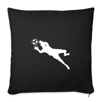Gardien de but gardien de but 11 mètres de football gardien goal - Housse de coussin décorative 45 x 45 cm - noir - Devant