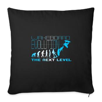 Wakeboard Evolution Next Level Woman, Wakeskate - Sofa pillowcase 17,3'' x 17,3'' (45 x 45 cm) - black - Front