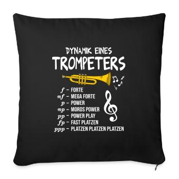 Trompete Dynamik eines Trompeters Blasmusik - Sofakissenbezug 45 x 45 cm - Schwarz - Vorne