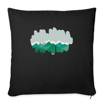 Forest mountains in the morning mist - Sofa pillowcase 17,3'' x 17,3'' (45 x 45 cm) - black - Front