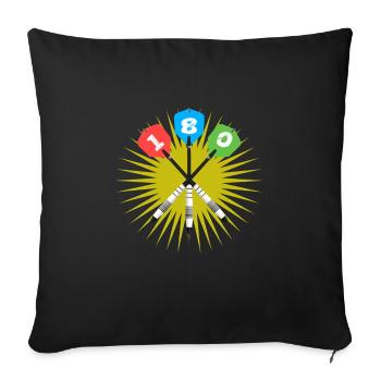 Darts 180 darts play player gift - Sofa pillowcase 17,3'' x 17,3'' (45 x 45 cm) - black - Front