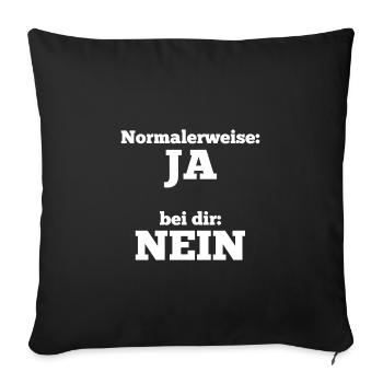Drôle de dicton provocateur OUI NON - Housse de coussin décorative 45 x 45 cm - noir - Devant