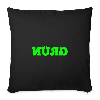 énonciation drôle miroir de la circulation de voiture verte - Housse de coussin décorative 45 x 45 cm - noir - Devant