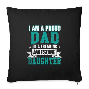 Père et fille - Housse de coussin décorative 45 x 45 cm - noir - Devant
