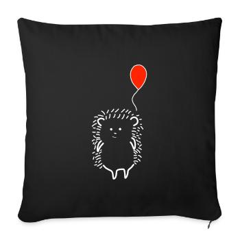 Cute Hedgehog Balloon Red Kids Kids Gift Family - Sofa pillowcase 17,3'' x 17,3'' (45 x 45 cm) - black - Front