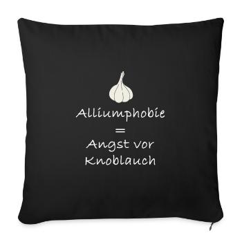 Phobie Allium - peur de l'ail - Housse de coussin décorative 45 x 45 cm - noir - Devant