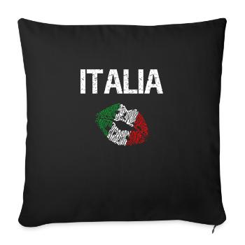 ITALIA KISS - Sofa pillowcase 17,3'' x 17,3'' (45 x 45 cm) - black - Front