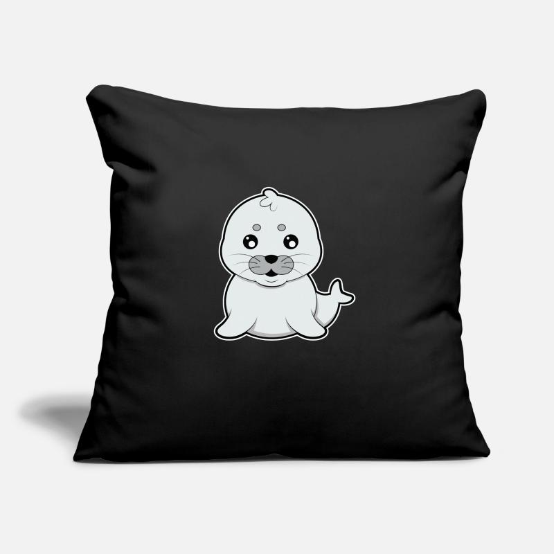 Süße kleine Robbe Comic Geschenk Sofakissenbezug 45 x 45 cm